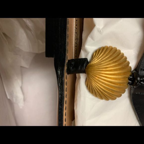 Valentino Black Leather Sea Element Sandals 40/10 - Picture 13 of 14